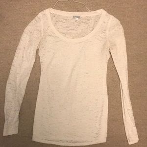 White lace long sleeve top